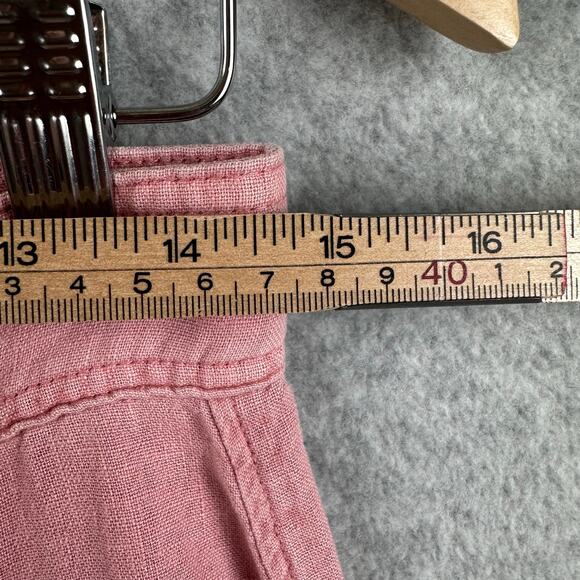 Dear John Audrey Wide Leg Ankle Pant Size 28 Pink Linen Blend Coastal Lagenlook - Picture 8 of 11